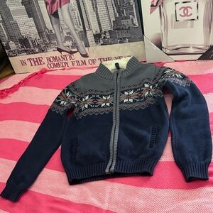 Navy and Gray Kids Sweater EUC